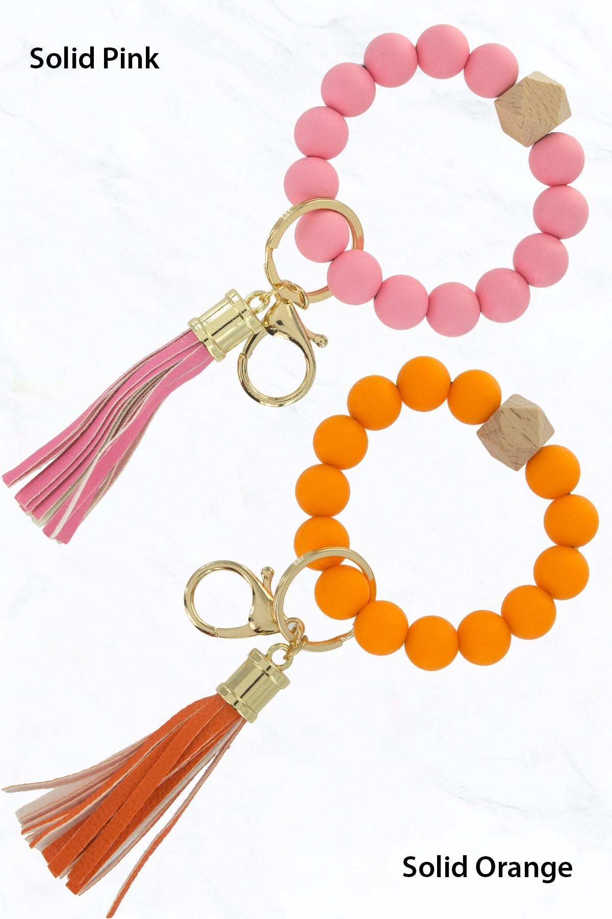 Silicone Beaded Key Ring Keychain