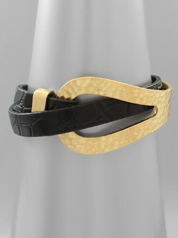 Teardrop Wrapped Leather Bracelet