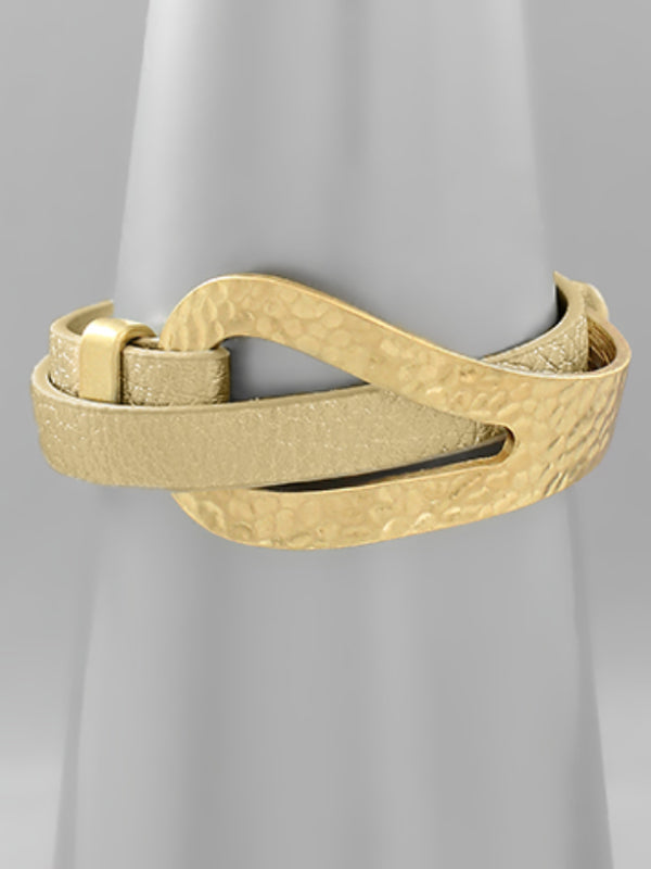 Teardrop Wrapped Leather Bracelet
