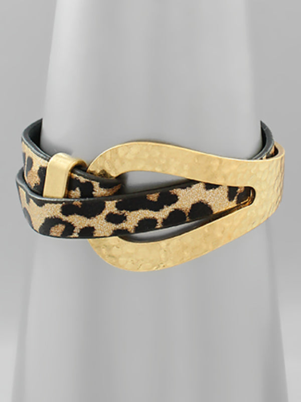 Teardrop Wrapped Leather Bracelet