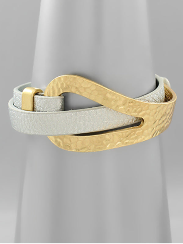 Teardrop Wrapped Leather Bracelet
