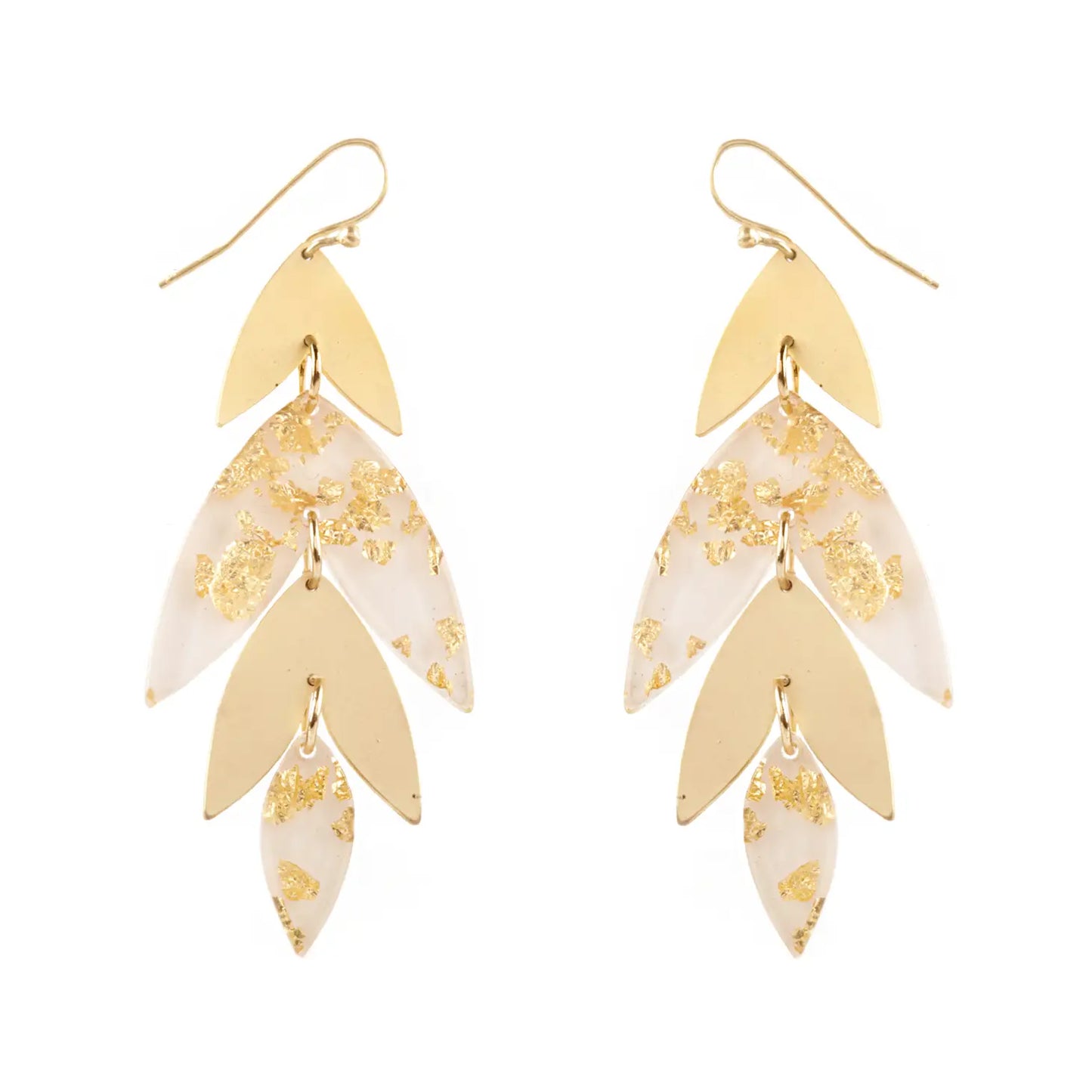 Wagner Acrylic Gold Leaf Earring