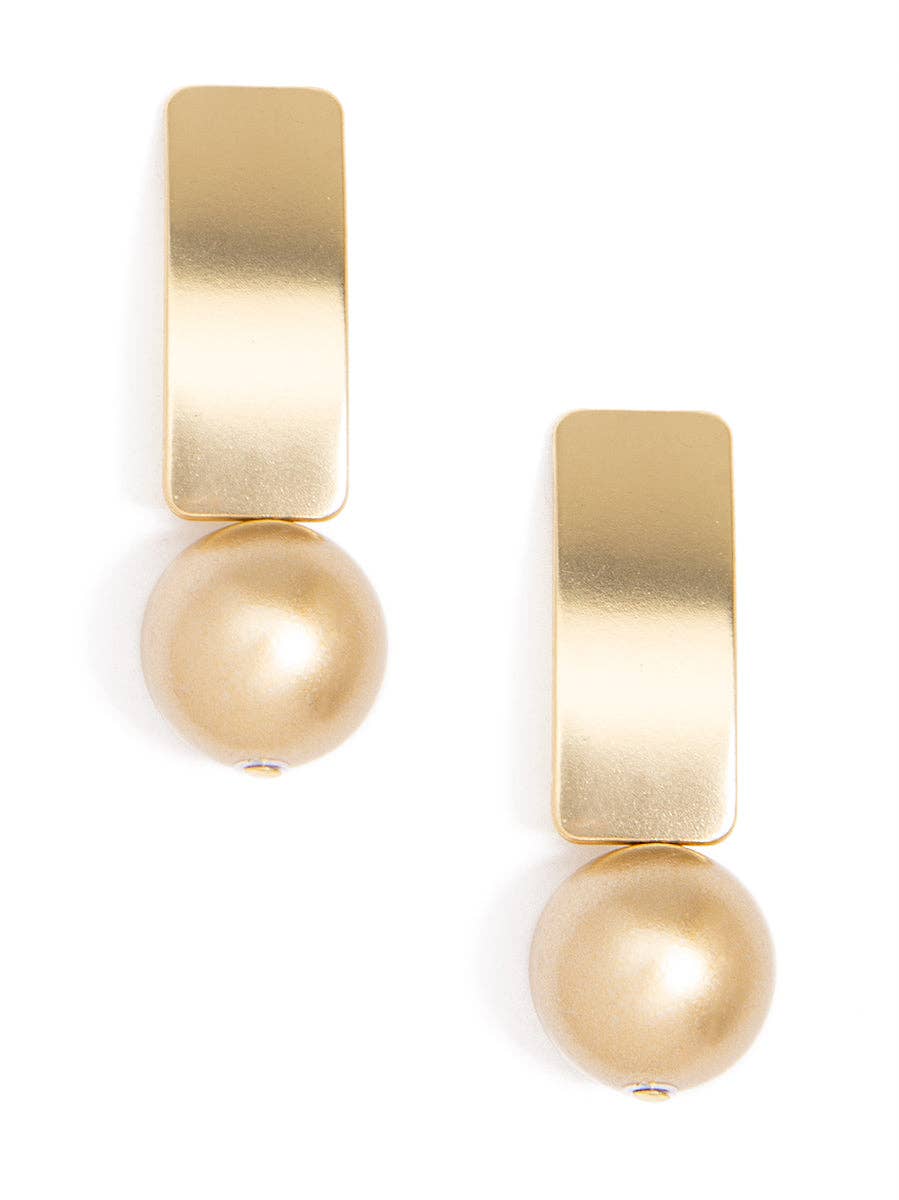 ZENZII - Matte Gold Resin Bead Drop Earring
