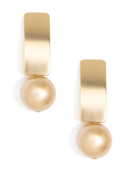 ZENZII - Matte Gold Resin Bead Drop Earring