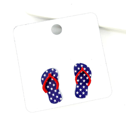 American Flip Flop Studs Patriotic Earrings