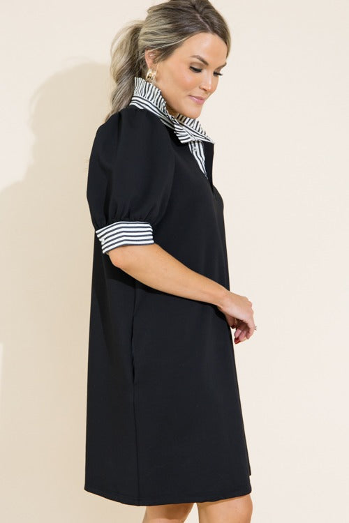Jianna Contrasting Ruffle Neck Dress