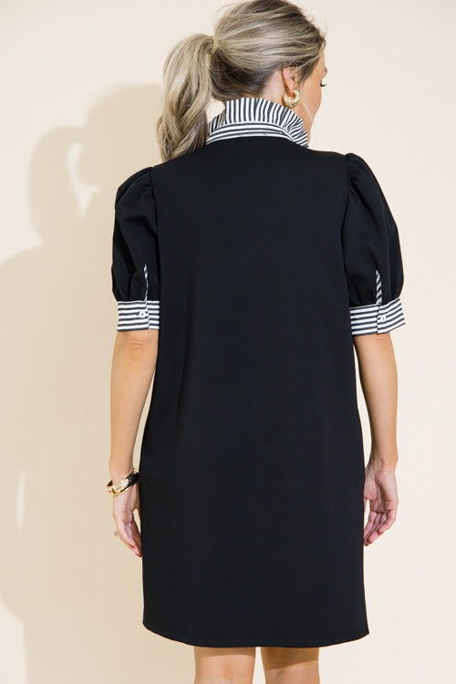Jianna Contrasting Ruffle Neck Dress