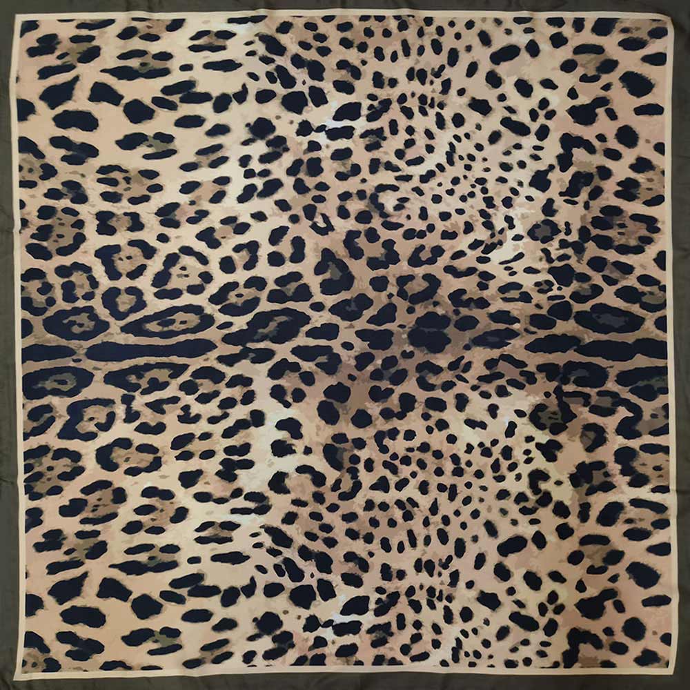 Bold Leopard Print Square Scarf