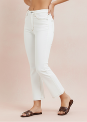 Judy Blue High Waist White Kick Flare Jeans