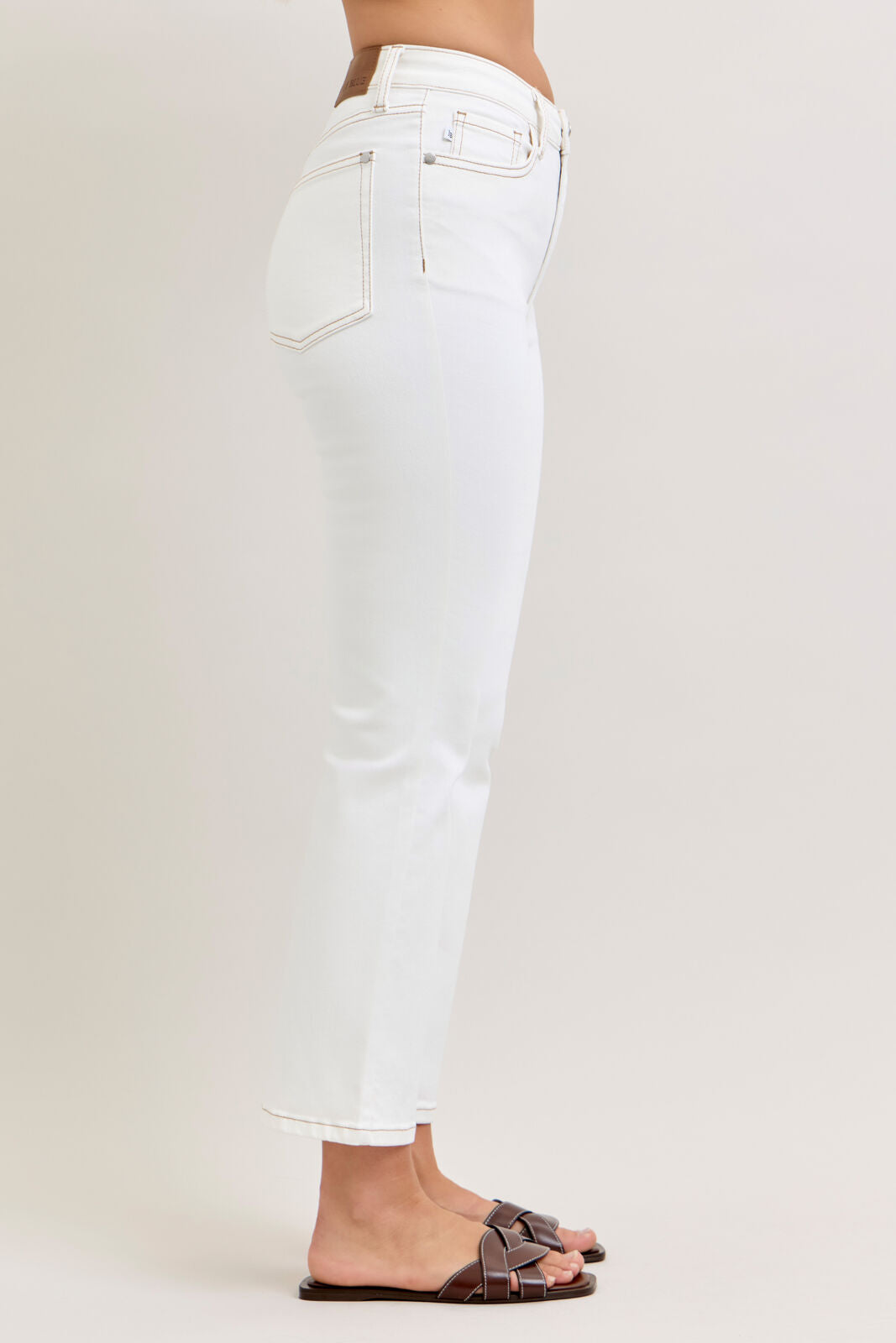Judy Blue High Waist White Kick Flare Jeans