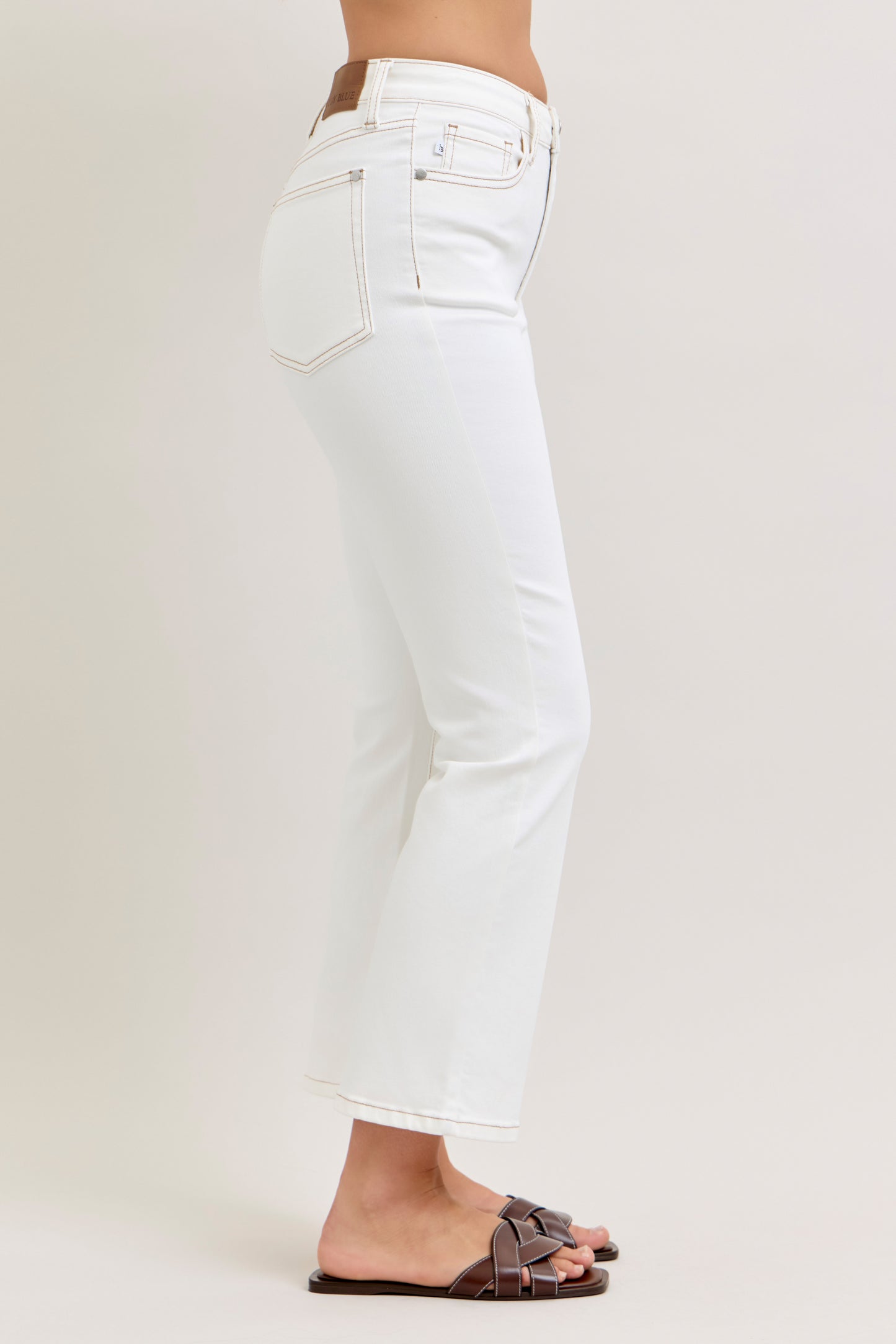 Judy Blue High Waist White Kick Flare Jeans