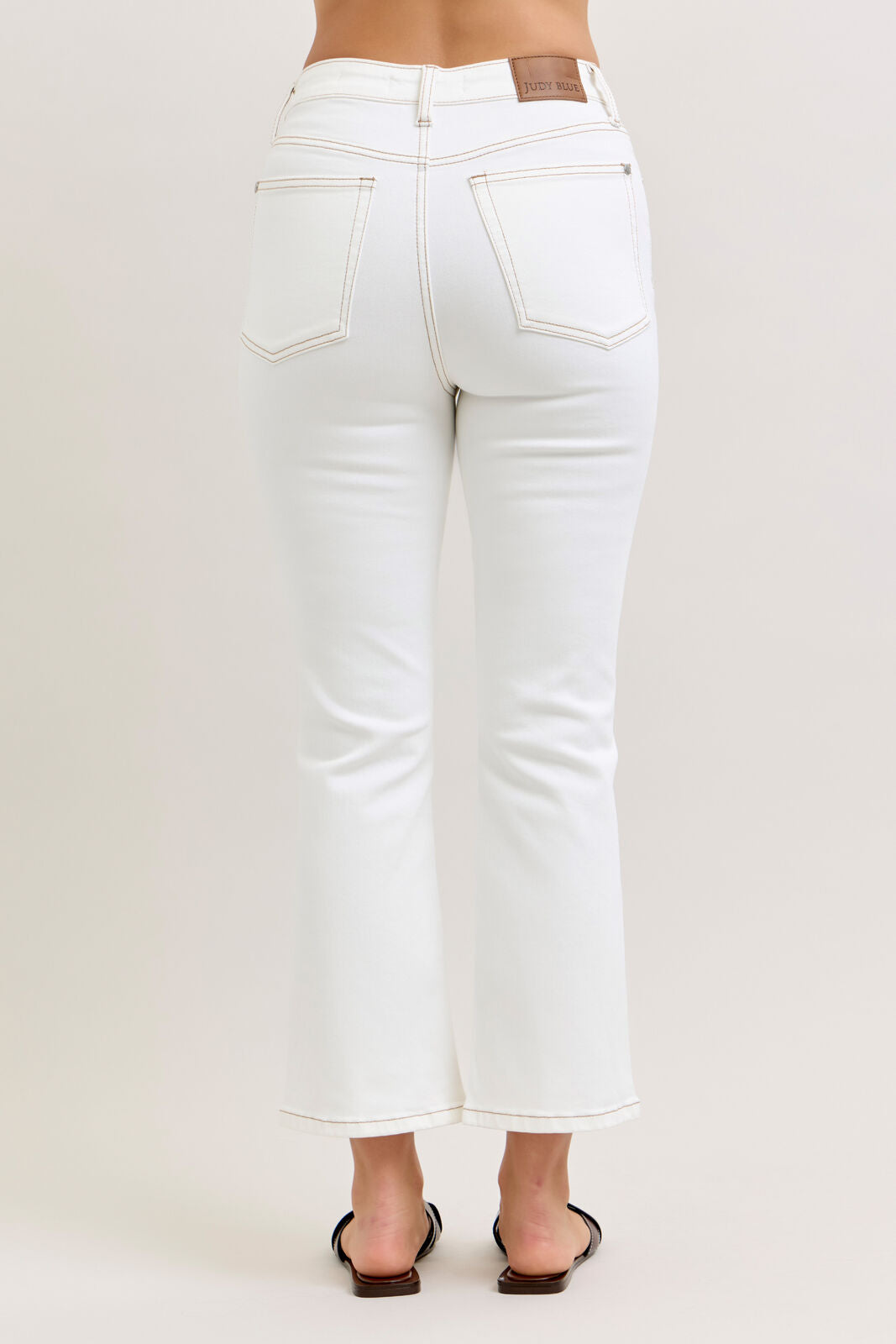 Judy Blue High Waist White Kick Flare Jeans