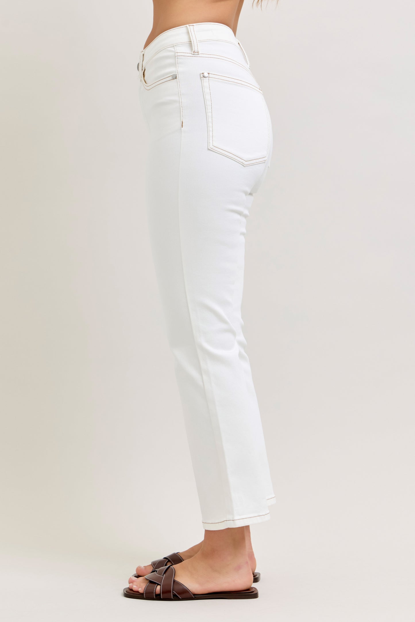 Judy Blue High Waist White Kick Flare Jeans