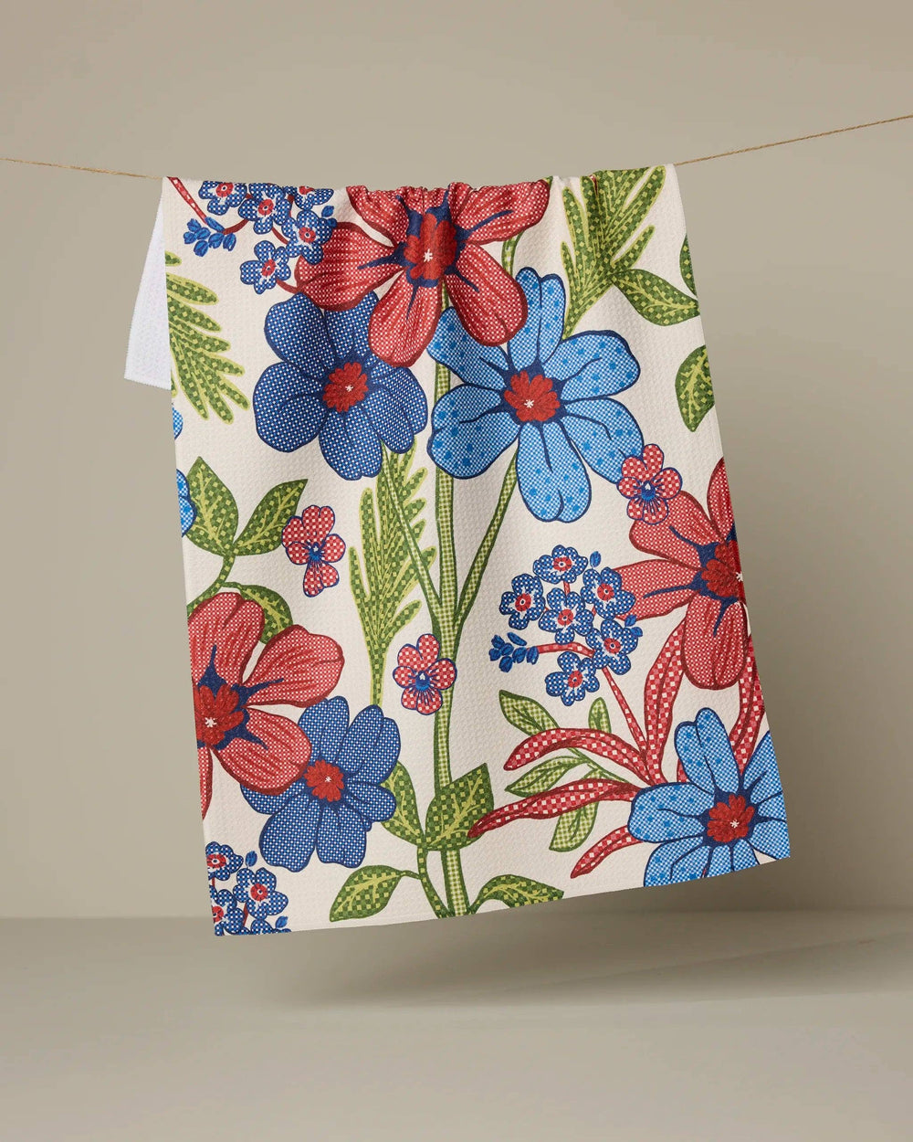 Geometry - Plaid Floral Tea Towel