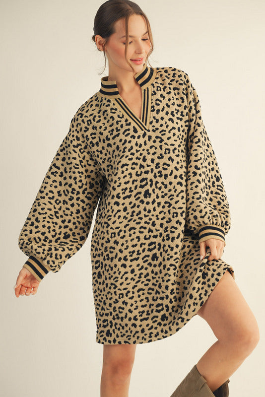 Textured Leopard Dress