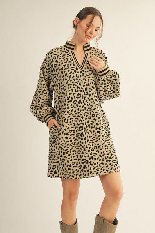 Textured Leopard Dress