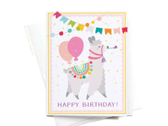 Happy Birthday Llama Greeting Card