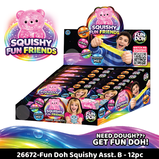 Fun Doh Squish and Squeeze Gummy Fidget Toy - 12/Display