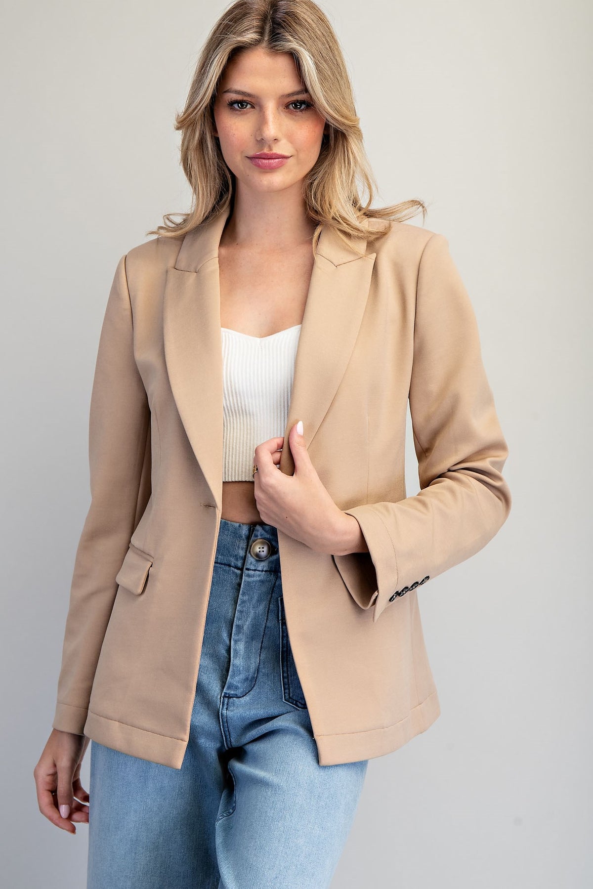 Single Button Front Blazer