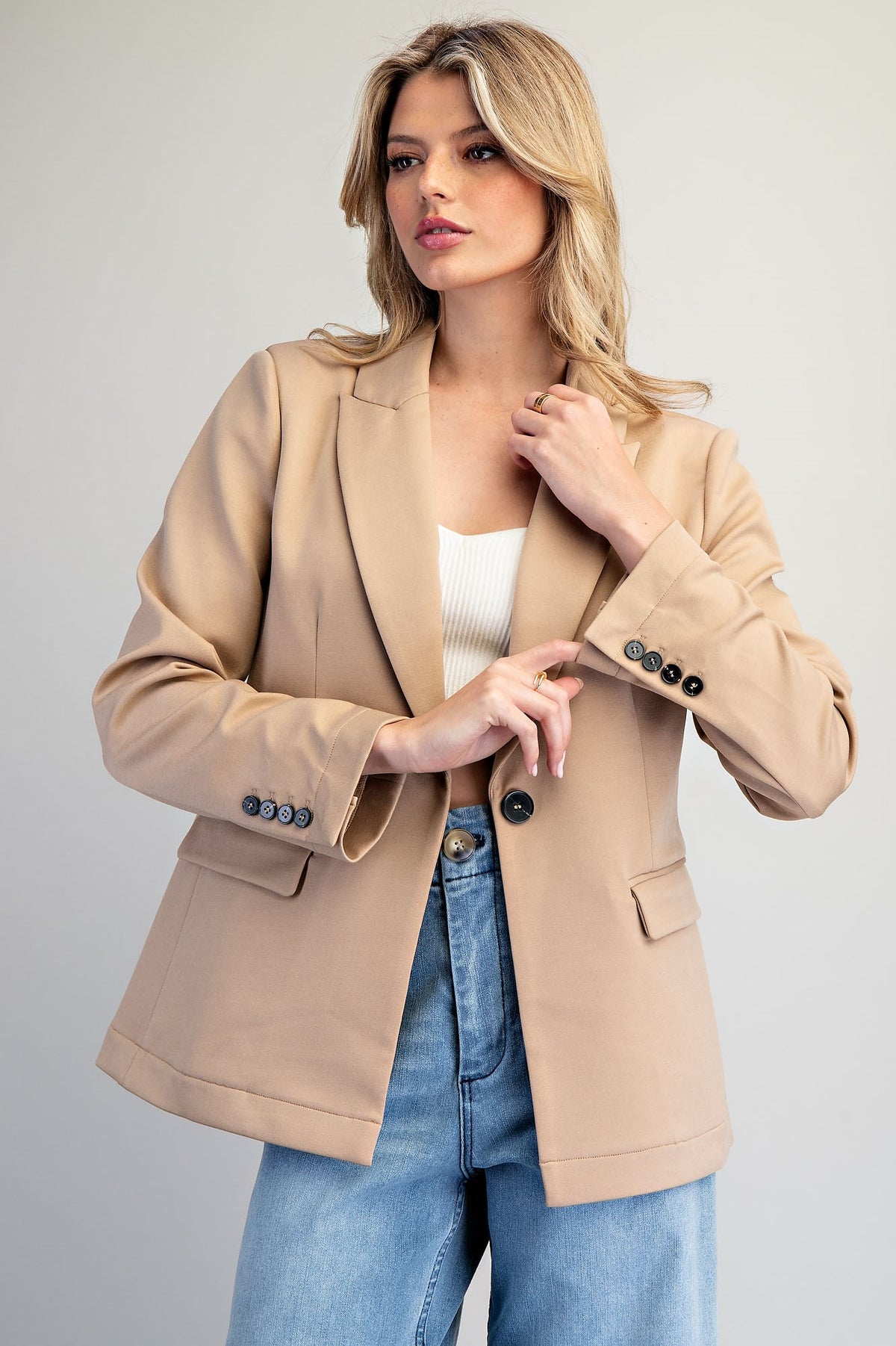 Single Button Front Blazer