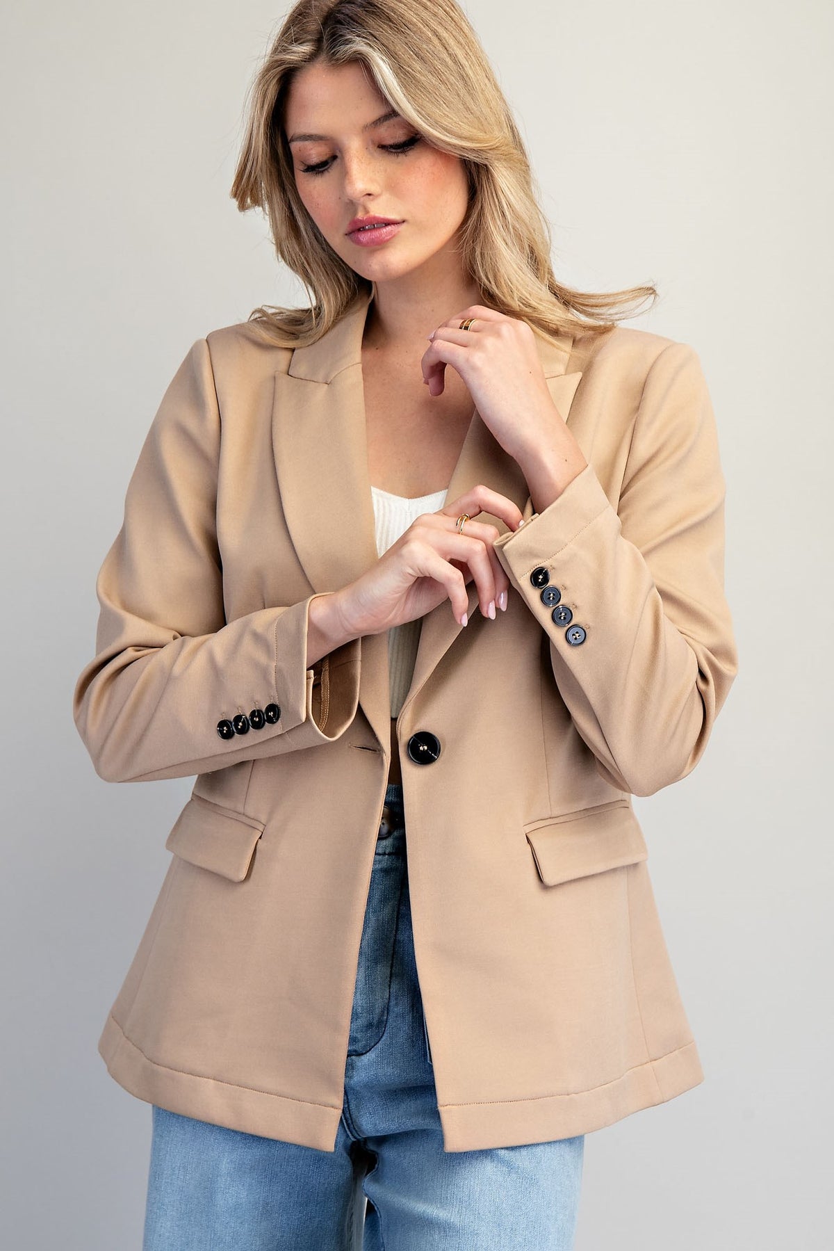 Single Button Front Blazer