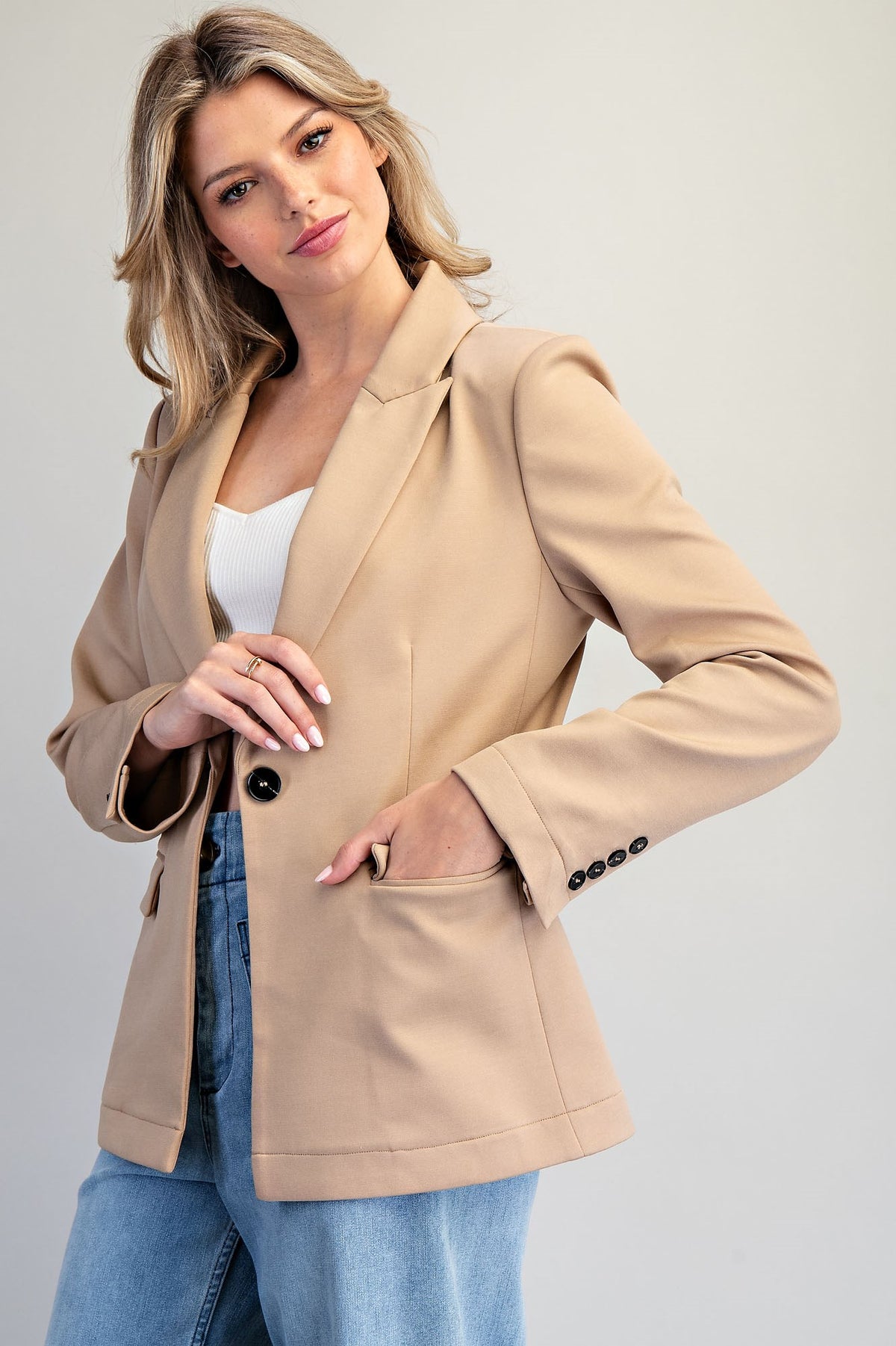 Single Button Front Blazer