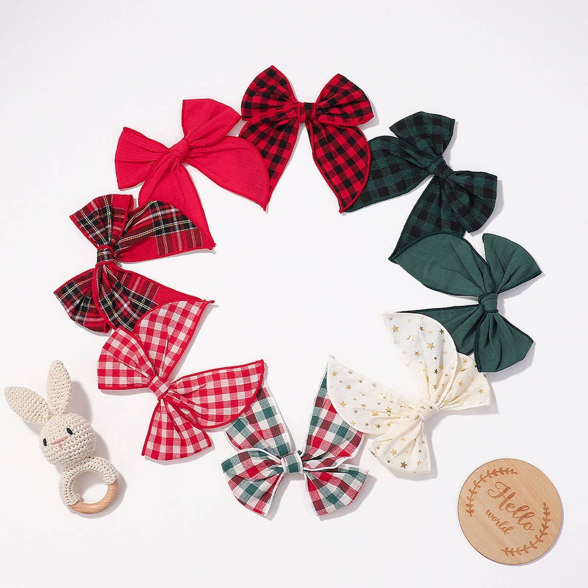 Vintage Plaid Bow Tail Hair Clip for Kids_CWAHA6677