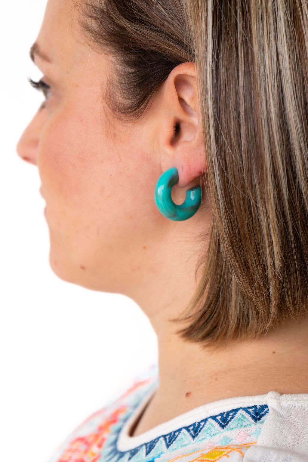 Turquoise Chloe Hoops