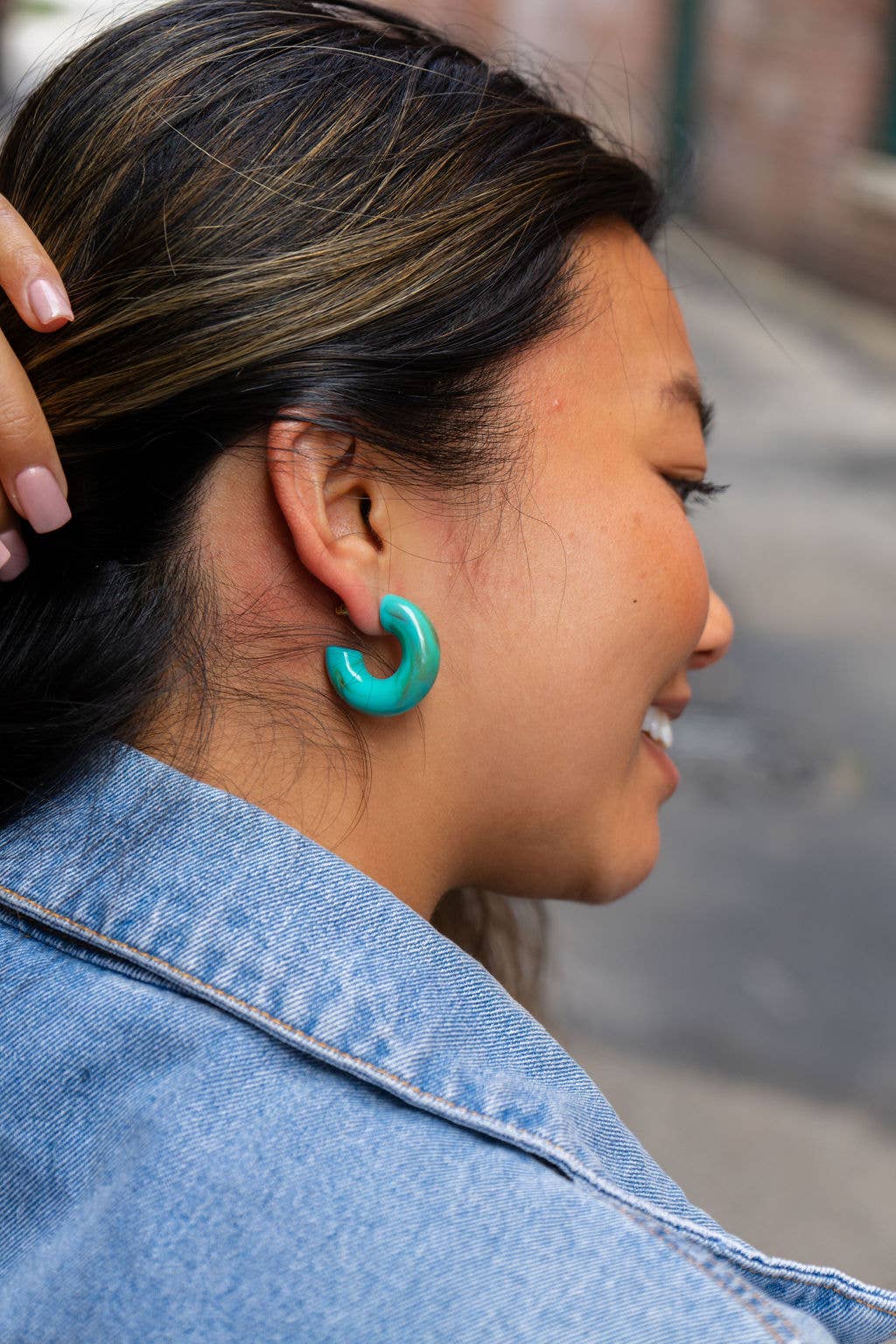 Turquoise Chloe Hoops