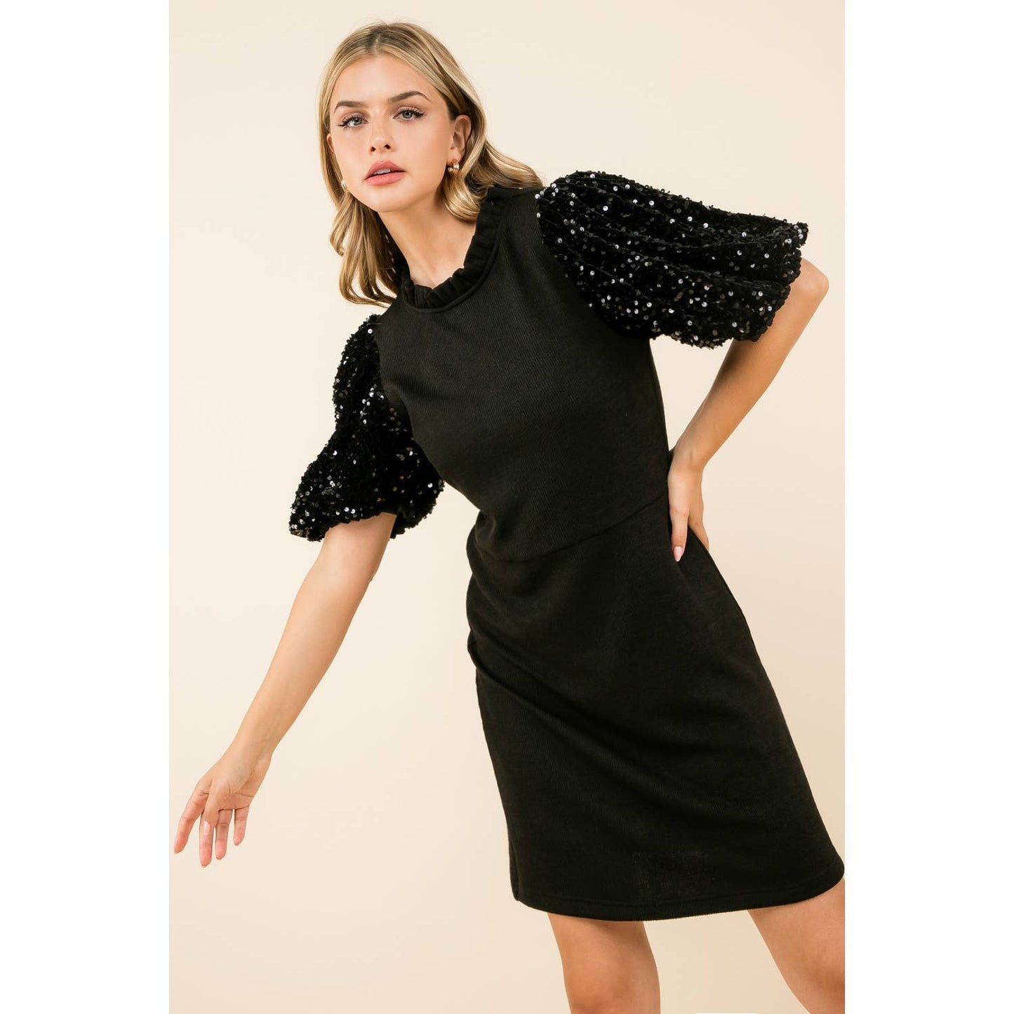 Marlynd Sequin Rib Knit Dress