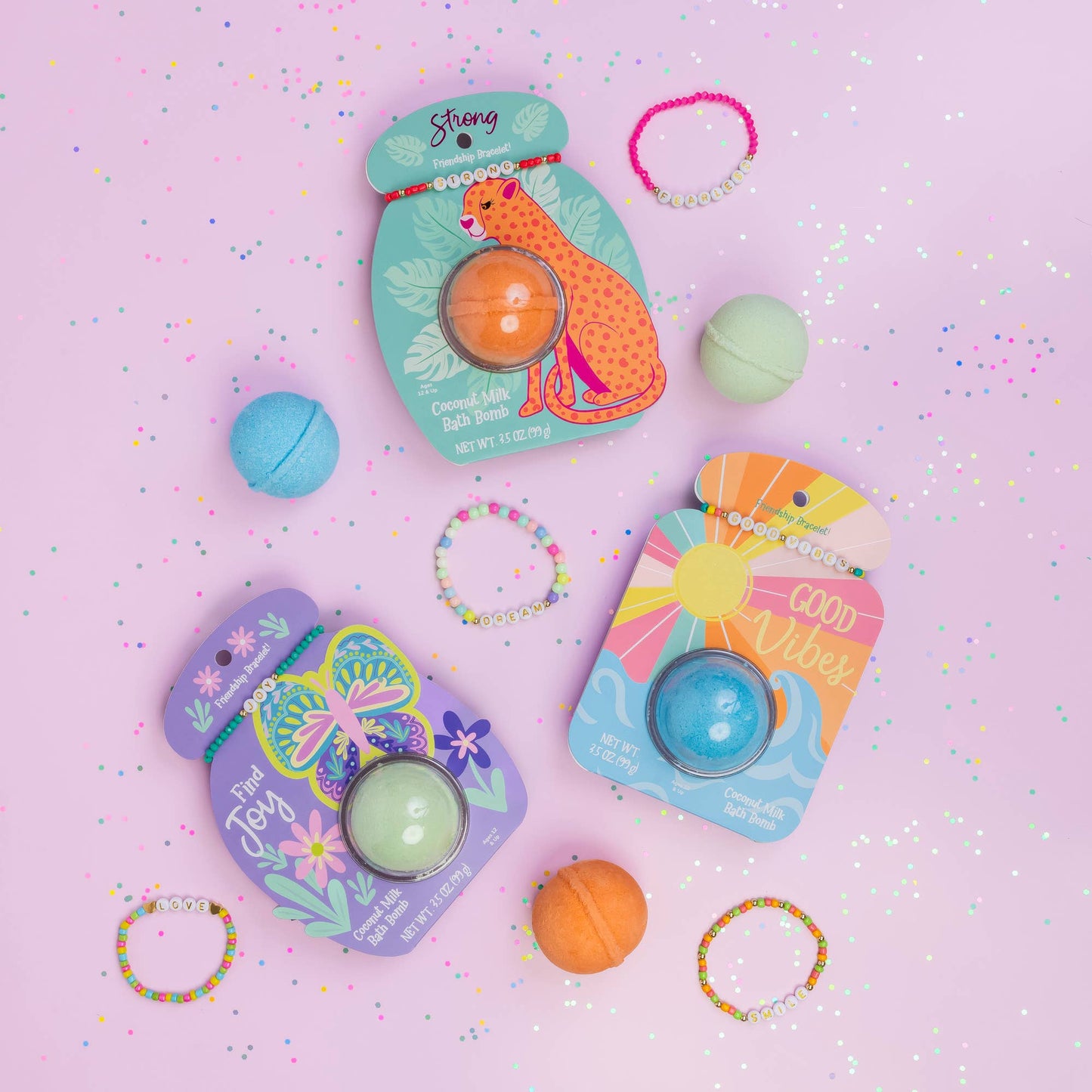 Friendship Bracelet Bath Bomb - Good Vibes | Forever Young Collection