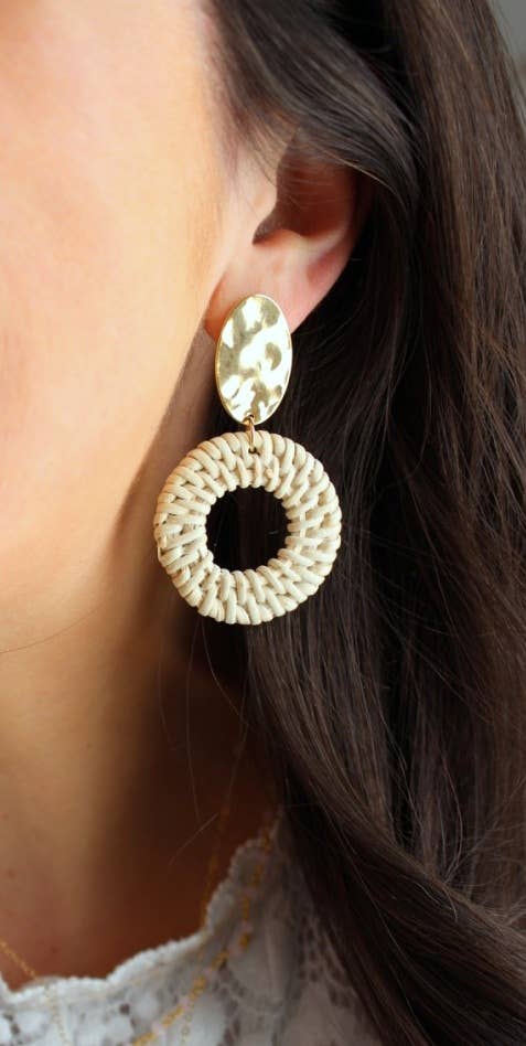 Woven Rattan Earrings