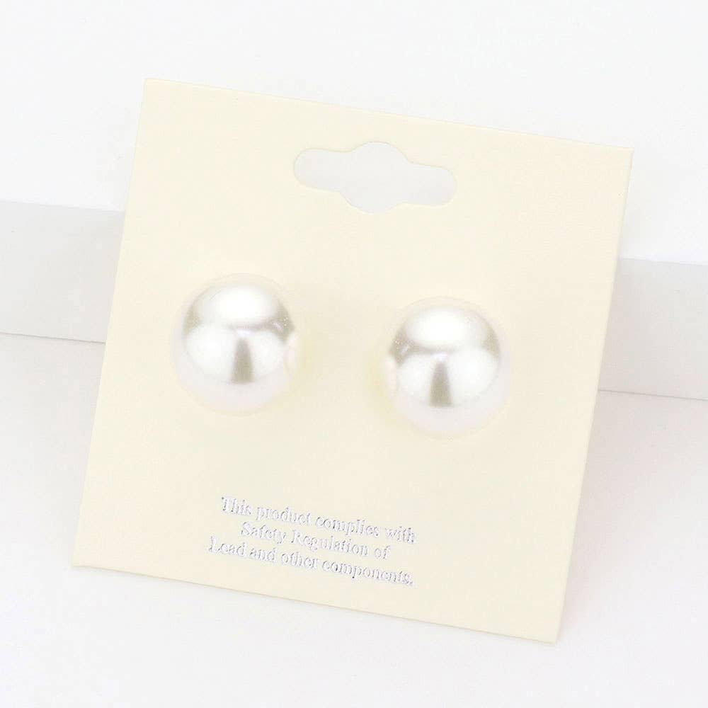 14mm Pearl Stud Earrings
