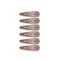 TELETIES - Truly Taupe Snap Clips | 6 Count