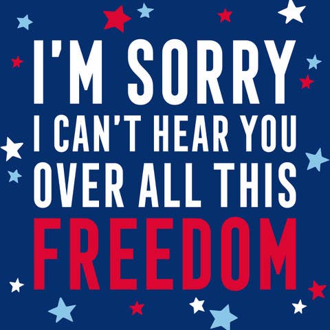 4th of July Over All This Freedom Funny Cocktail Napkins