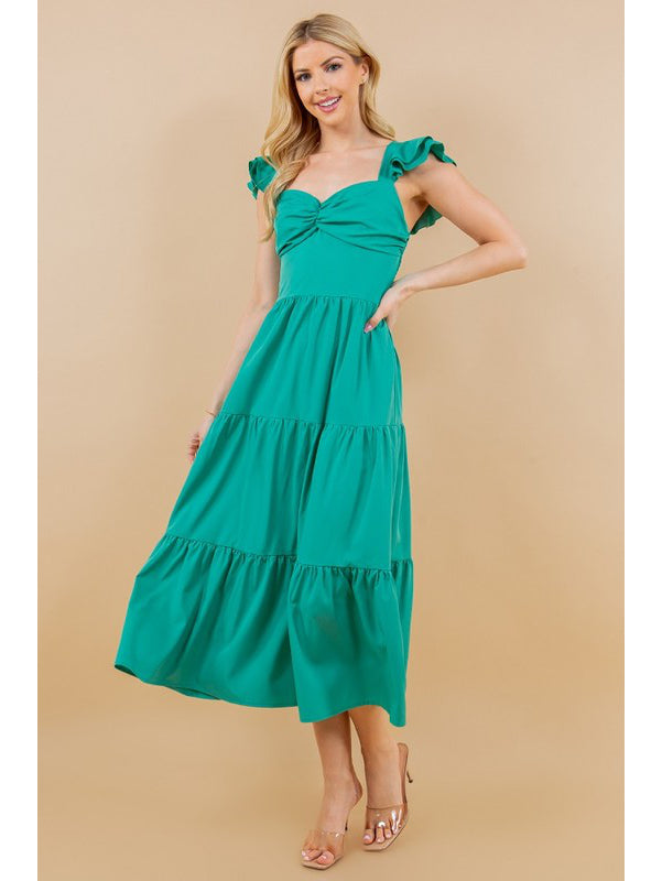 Flying Sleeve Tiered Dress