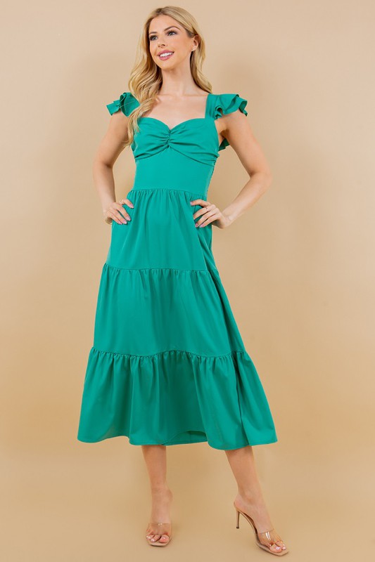 Flying Sleeve Tiered Dress