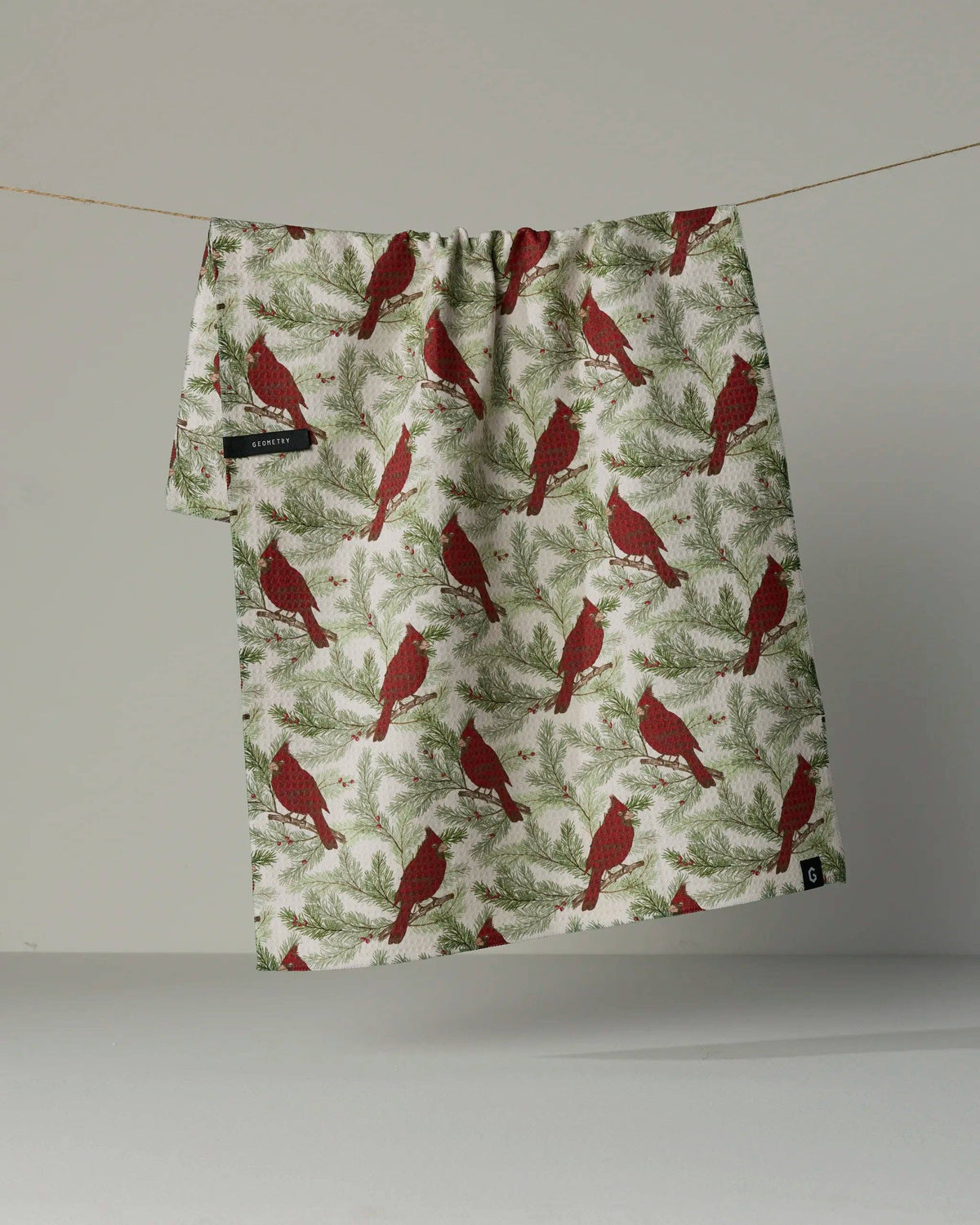 Geometry - Winter Crimson Luxe Kitchen Towel - Holiday 2026
