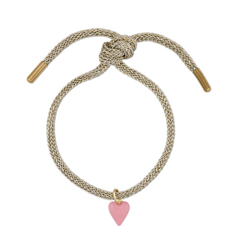 HART - Gold Lurex Bracelet with Pink Mini Heart