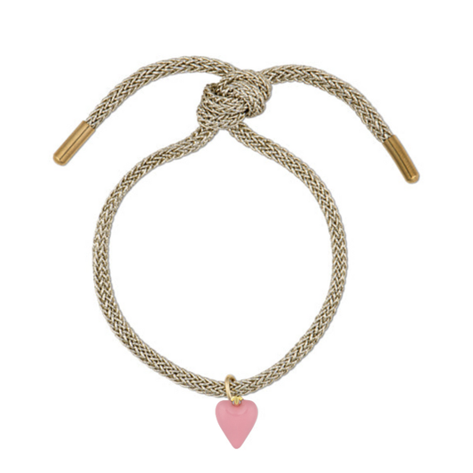 HART - Gold Lurex Bracelet with Pink Mini Heart