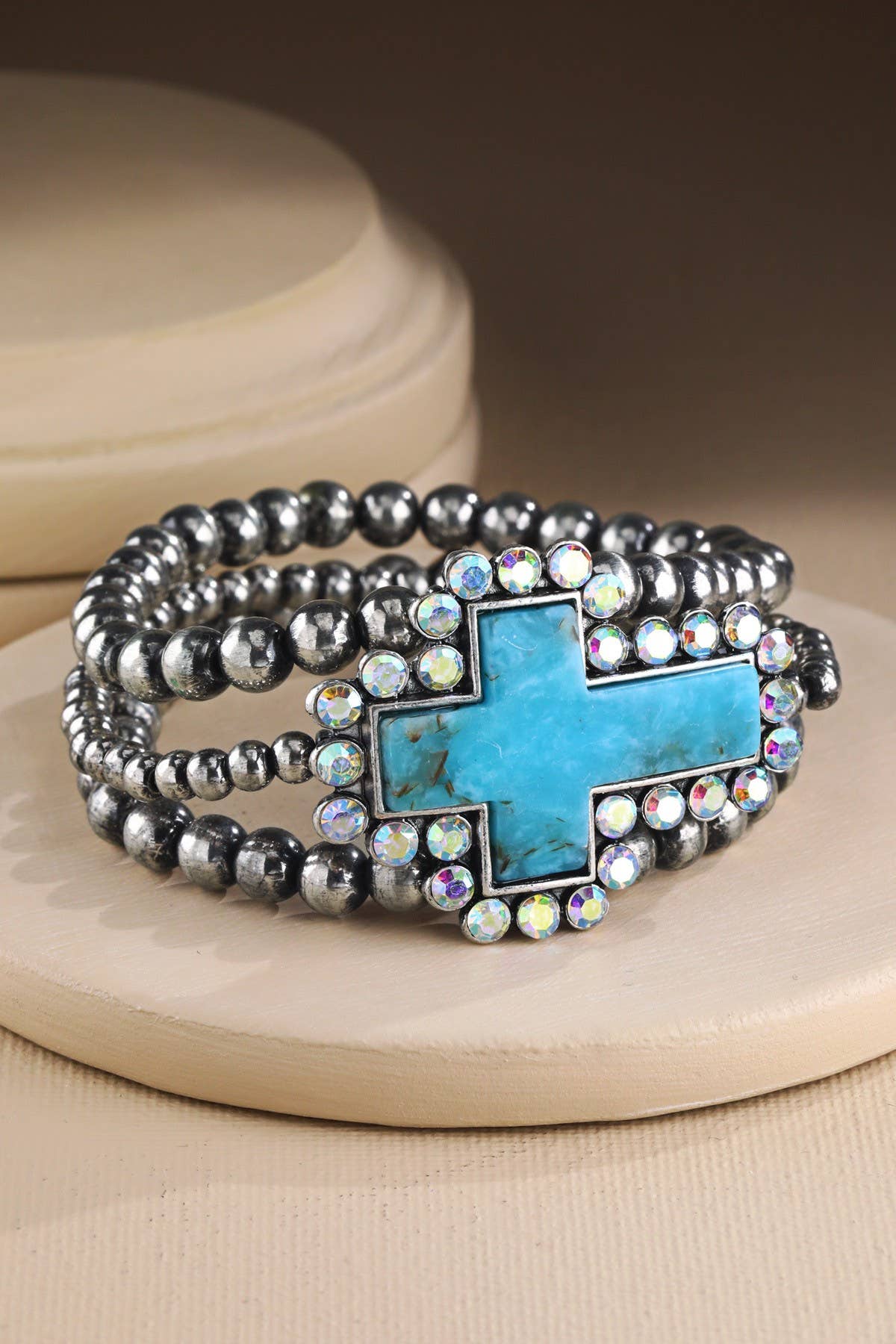 Western Hand Stone Cross Bracelet