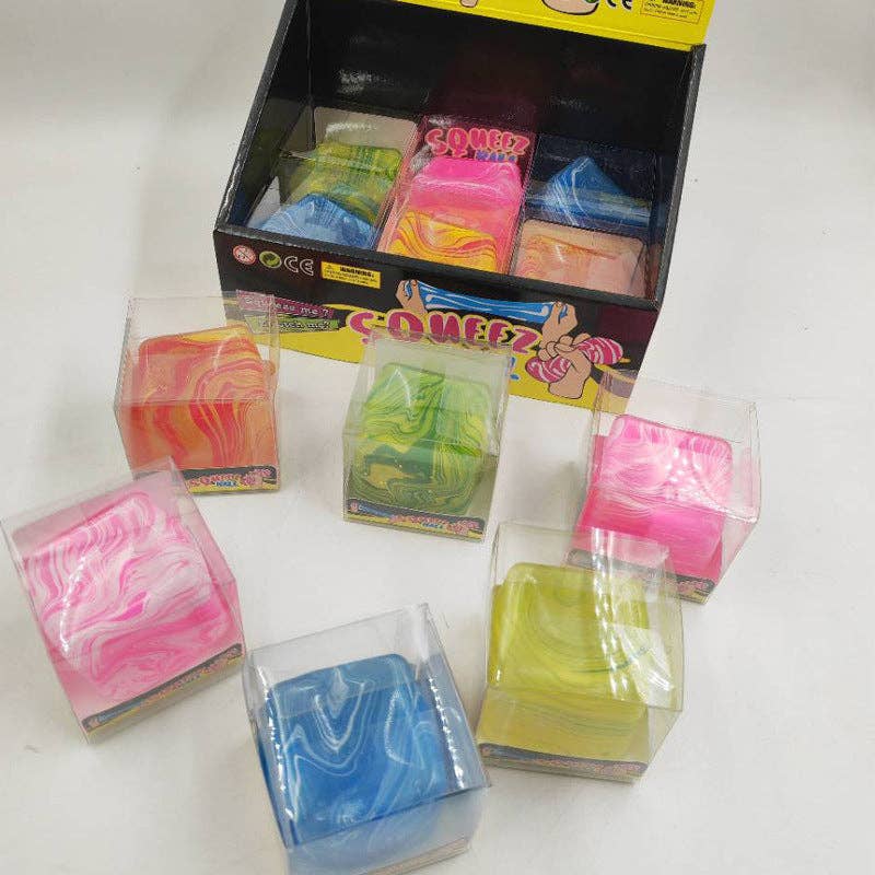Marble Swirl Cube Squishy Toy