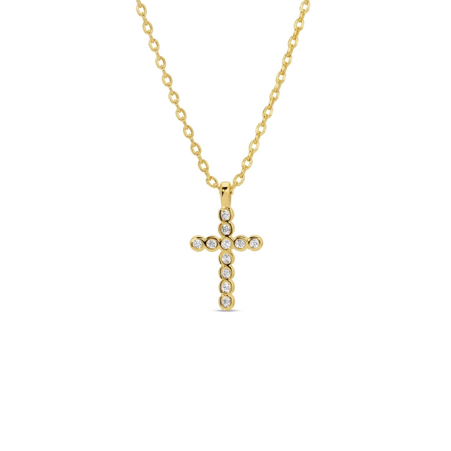 Delicate CZ Cross Pendant