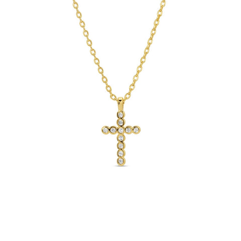 Delicate CZ Cross Pendant