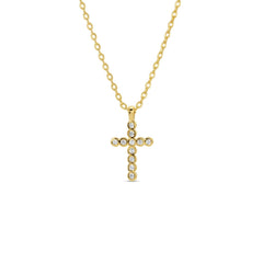 Delicate CZ Cross Pendant