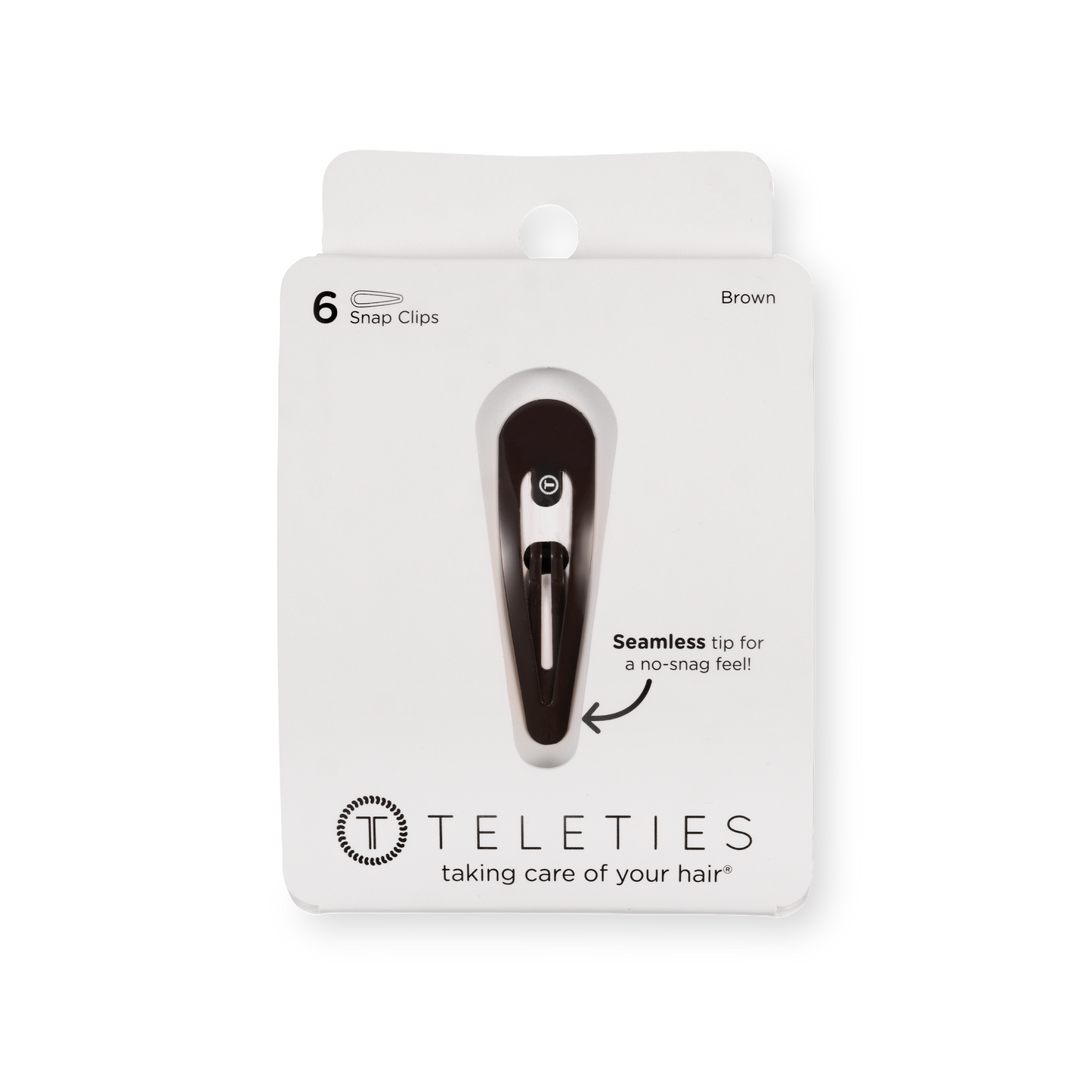 TELETIES - Snap Clip | Brown | 6 Count