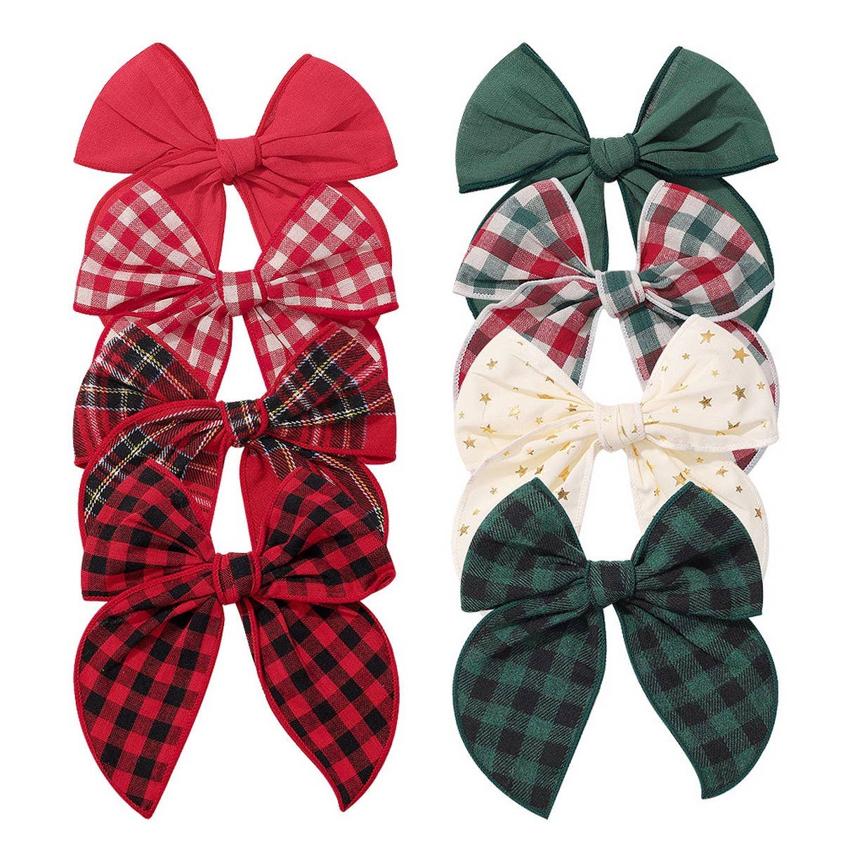Vintage Plaid Bow Tail Hair Clip for Kids_CWAHA6677