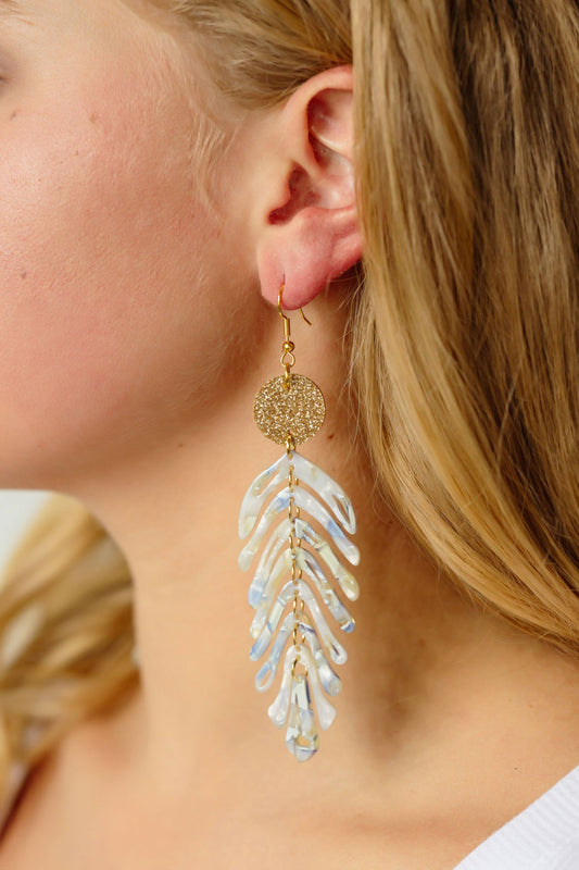 Golden Ice Palm Earrings