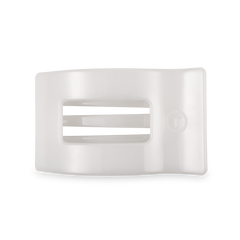 TELETIES - Flat Rectangle Hair Clip | Medium | Coconut White