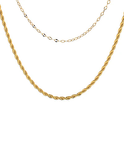 Double Gold Dipped Rope Chain Necklace